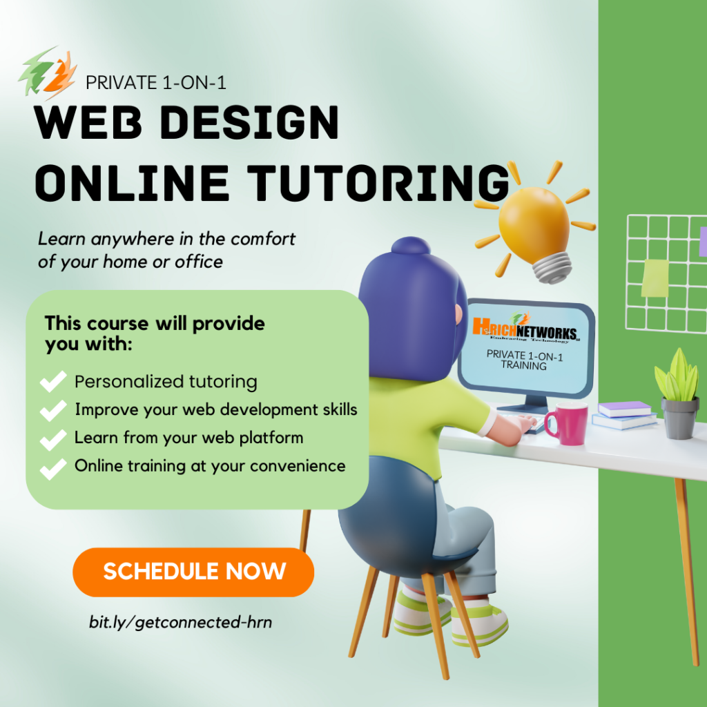 Private 1-ON-1 Web Design Online Tutoring