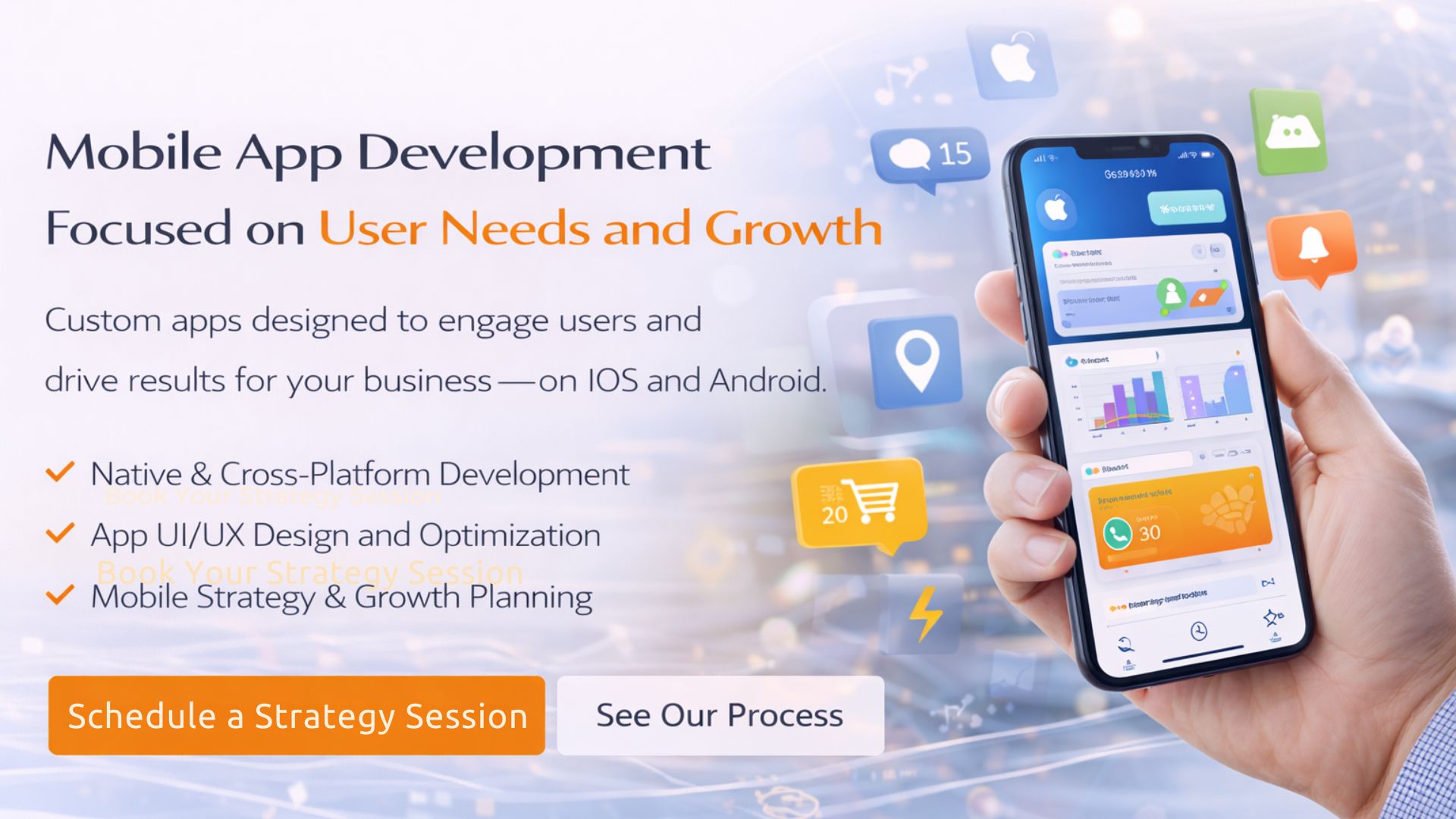 Mobile app development services focused on user experience and business growth