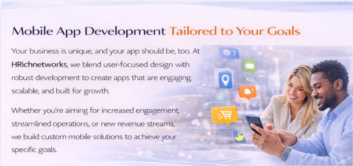 Mobile app development services tailored to business goals and user experience