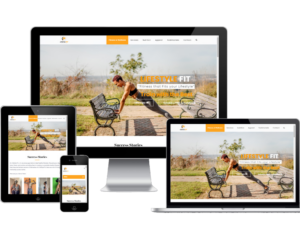LifeStyle Fit responsive lifestyle and wellness website displayed on desktop, tablet, and mobile devices