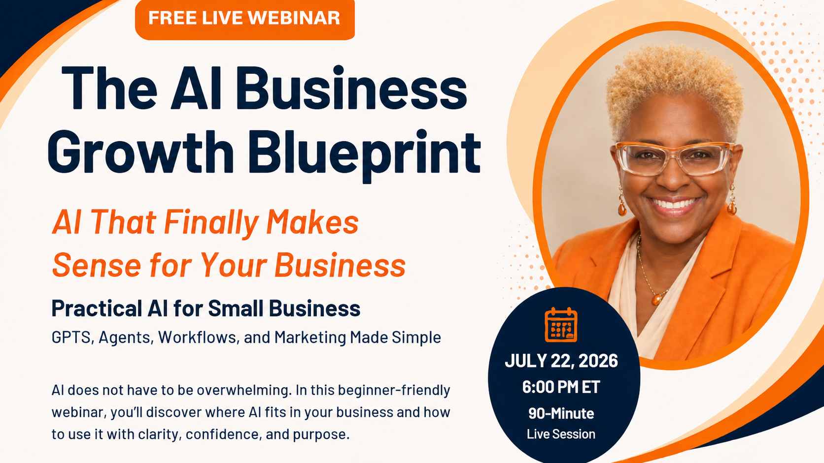 The AI Business Growth Blueprint free webinar presented by Helena Richardson