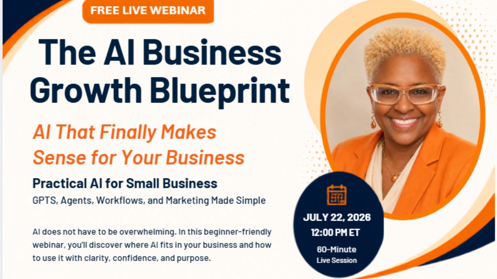 The AI Business Growth Blueprint free webinar presented by Helena Richardson